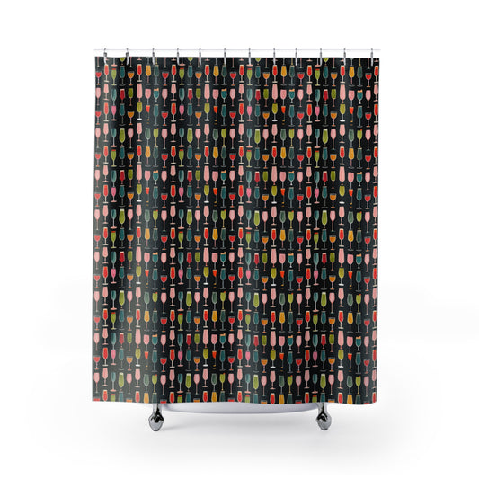 Shower Curtains, Mimosa and Cocktail Fun Pattern, Bathroom Decor, Tropical Shower Curtain, Beach House, Summer Vibes Shower Curtain, Alcohol